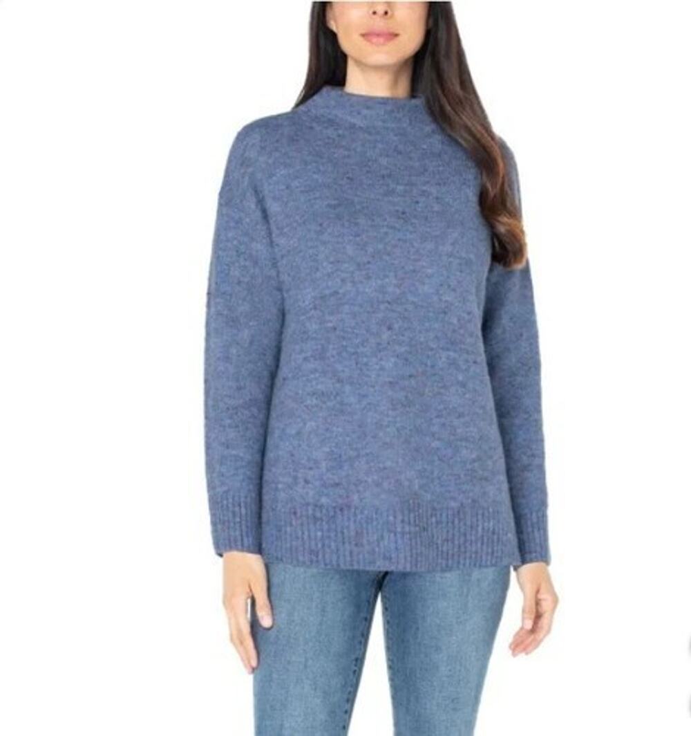Well Worn Women's Soft Stretch Nep Yarn Sweater Blue Size XL A011035